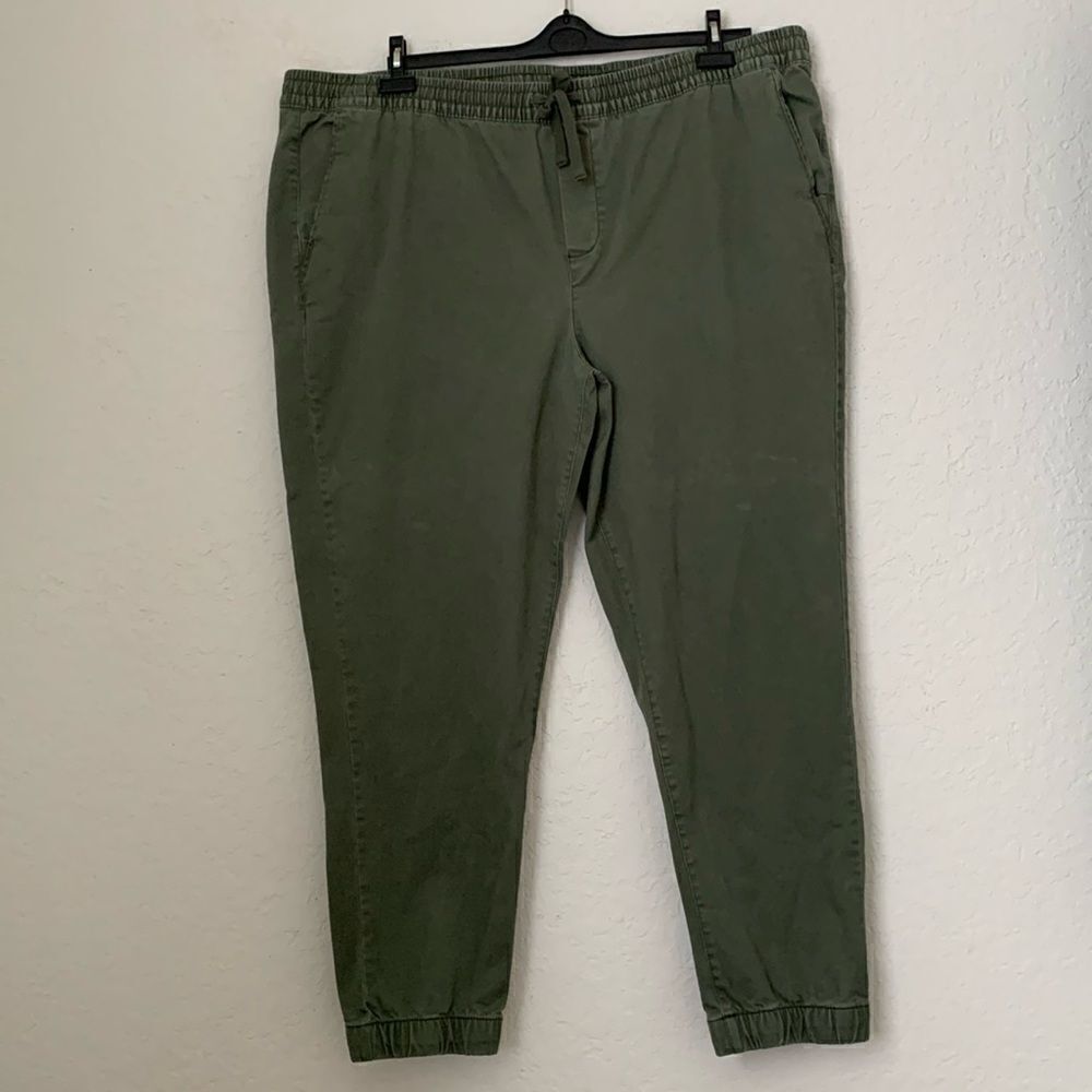 George Men’s Green Khaki Joggers Drawstring Size 2XL